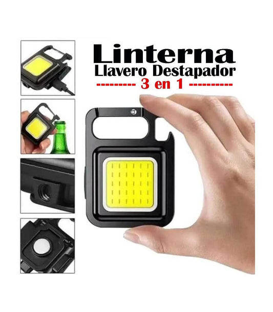 PACK 2 MINI LINTERNA LLAVERO 3en1